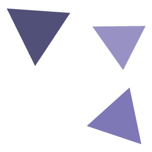 Triángulos decorativos morados y blancos